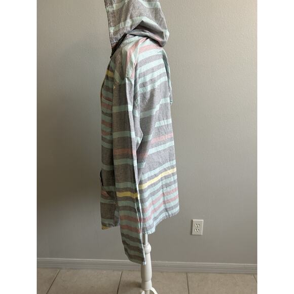 Vintage Levi’s Jacket Hoodie Stripes Button Down Long Sleeve 90s Retro Y2K XL - Picture 5 of 10